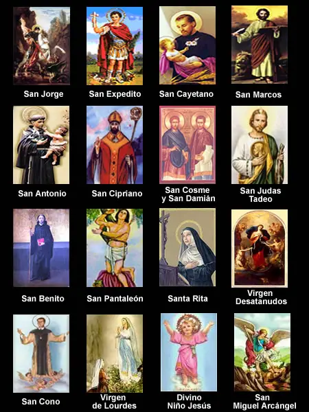 ¿Cuáles son los nombres de todos los santos?